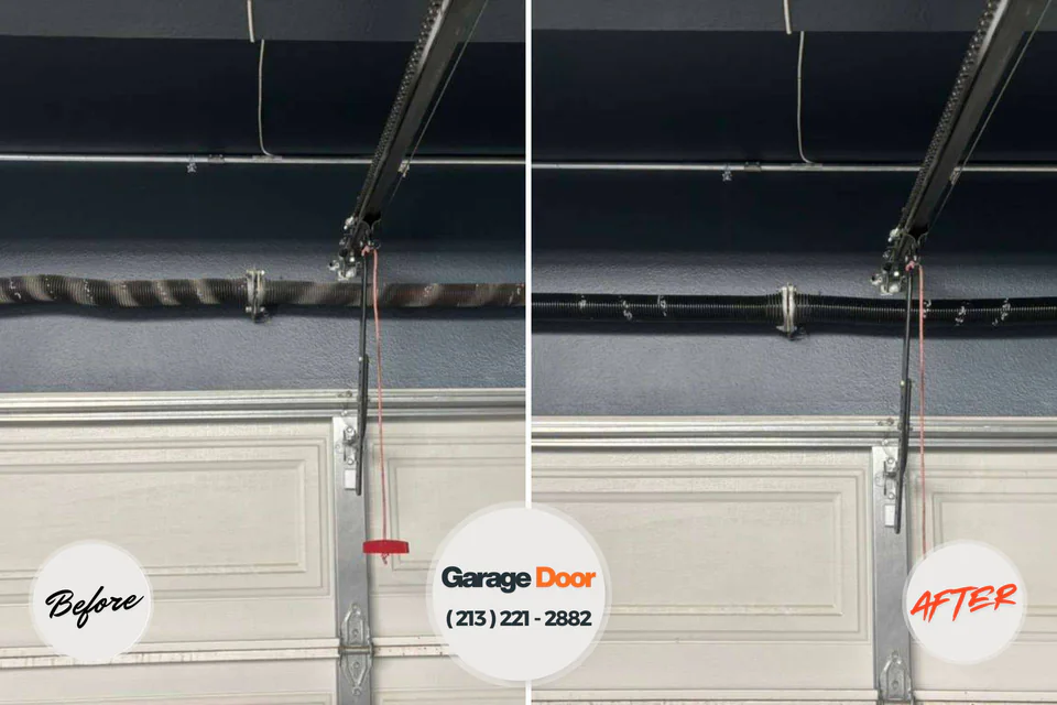 Before and after: garage door repair Crothersville, IN